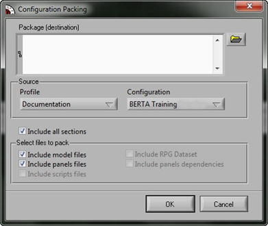 Configuration Packing Window