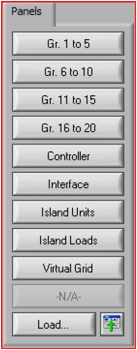 Panels Tab in Control Panel Toolbar