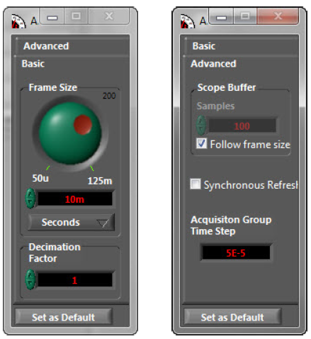 Acquisition Group Command Toolbar
