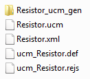 UCM folder with associated files