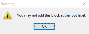 Error Message when No Block is Selected Prior to Adding a New One