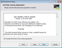 Accepting End-User License Agreement